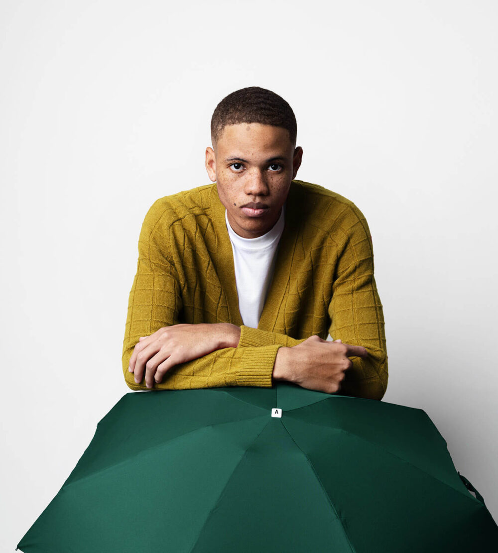 Parapluie Pliant Vert Homme Pierre Vaux - Fabriqué En France, Neuf Avec étiquettes
