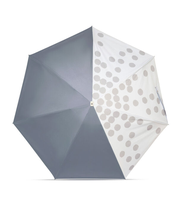 Alternative view of UV protection compact umbrella - ANATOLE x Idée - Stone Grey & Polka Dots - Viarmes