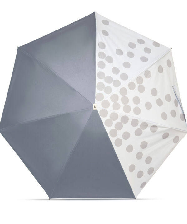 Alternative view of Mini parapluie-ombrelle ANATOLE x Idée - Bleu-Gris & Pois Noirs - Viarmes