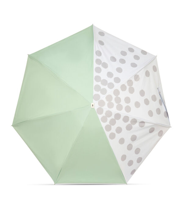 Alternative view of UV protection compact umbrella - ANATOLE x Idée - Lagoon Green & Polka Dots - Thorigny