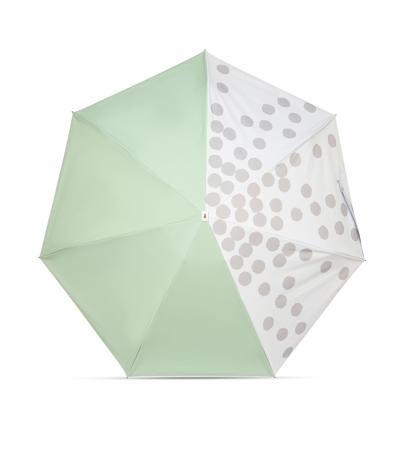 UV protection compact umbrella - ANATOLE x Idée - Lagoon Green & Polka Dots - Thorigny - Image 2