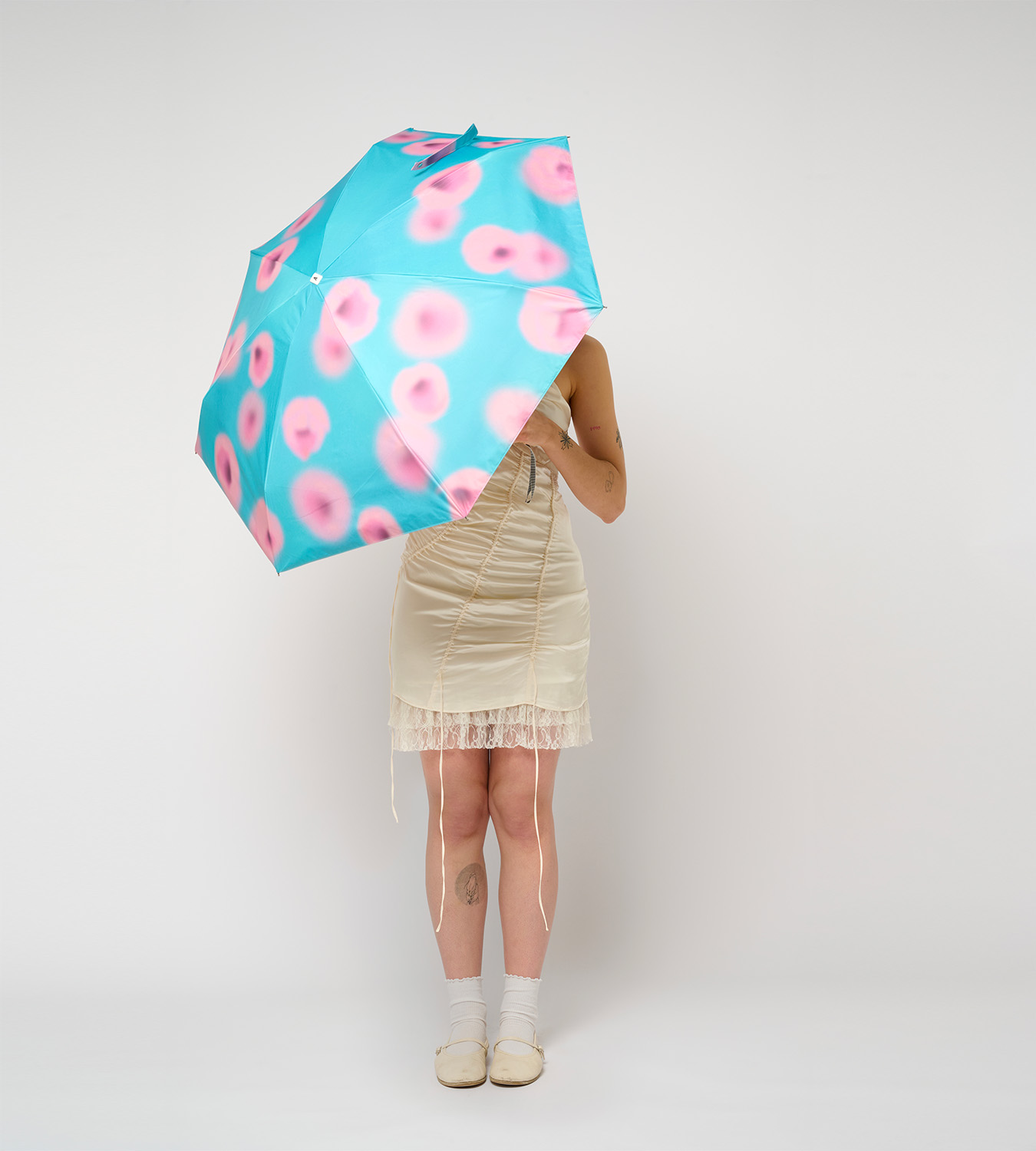 UV protection compact umbrella - Sun & Rain - Pink Tulips - PYXIS - Image 4