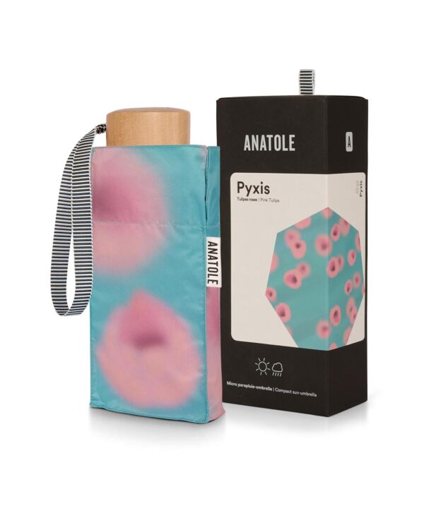 UV protection compact umbrella - Sun & Rain - Pink Tulips - PYXIS
