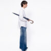 Grand parapluie droit classique bleu nuit - 10 baleines - COLETTE – Image 4
