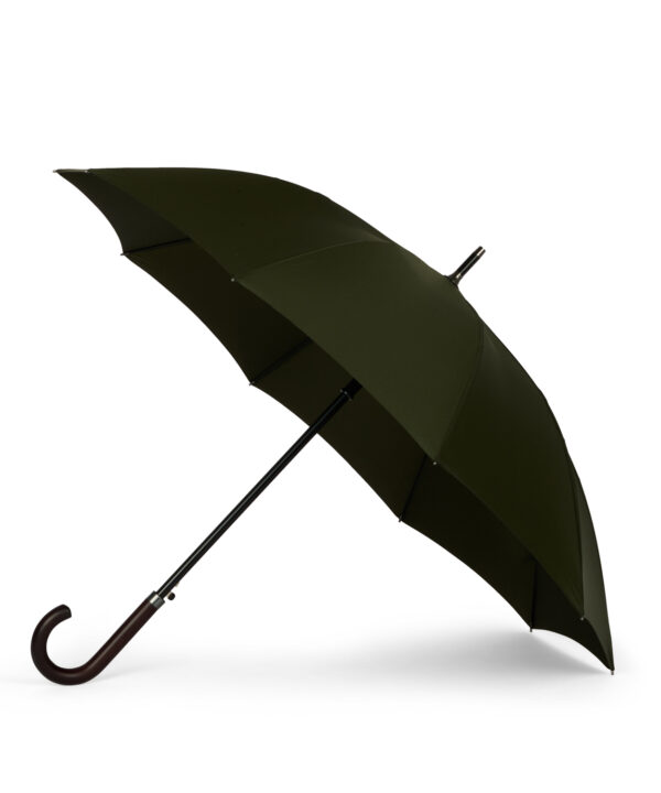 Grand parapluie droit classique kaki - 10 baleines - LEONARD