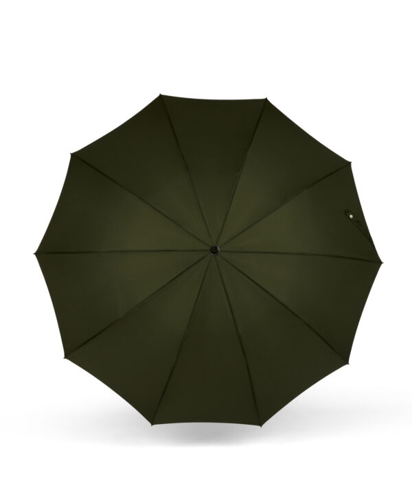 Alternative view of Grand parapluie droit classique kaki - 10 baleines - LEONARD