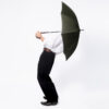 Grand parapluie droit classique kaki - 10 baleines - LEONARD – Image 3
