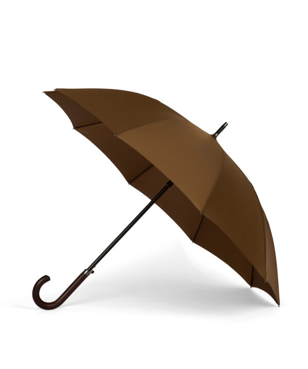 Grand parapluie droit classique caramel - 10 baleines - AUGUSTINE