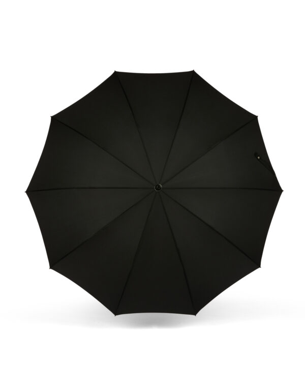 Alternative view of Grand parapluie droit classique noir - 10 baleines - JANE