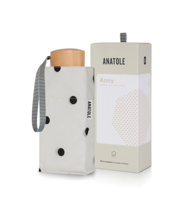 White & Polka Dots compact Umbrella – ANNY
