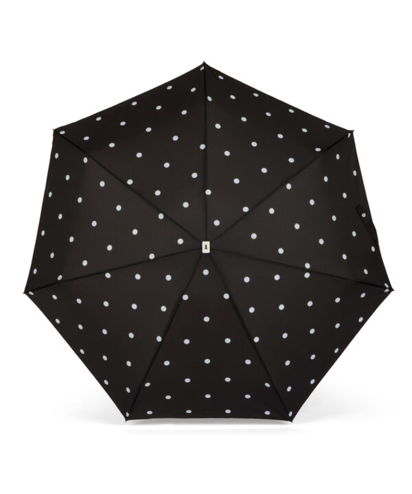 Alternative view of Black & Polka Dots compact Umbrella – Carmen